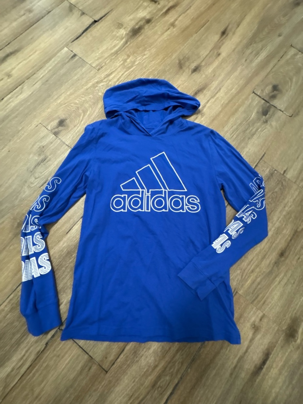 Boys Adidas Hooded Long Sleeve Logo Top XL 18/20